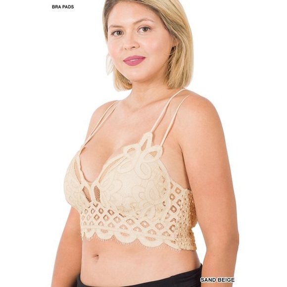 NEW! PLUS SIZE! Zenana Adeline Crochet Lace Bralette - Picture 3 of 11